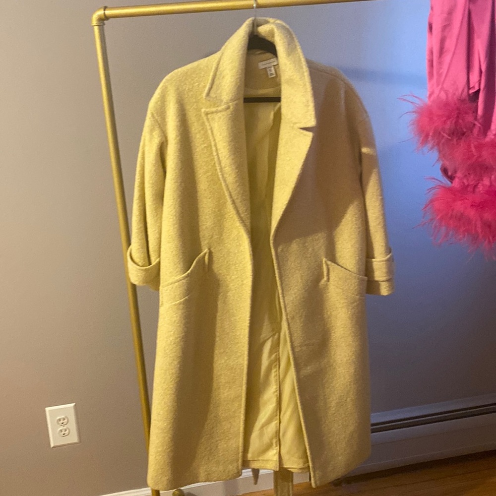 Topshop Petite smart wrap coat in buttermilk